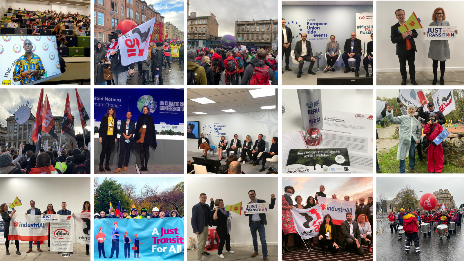 trade unionists at COP26